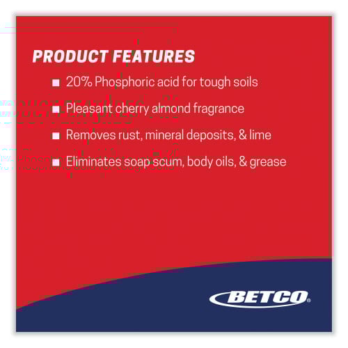 Betco Stix Toilet Bowl Cleaner, Cherry Almond Scent, 32 oz Bottle, 12/Carton (761200)