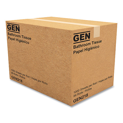 GEN® Standard Toilet Paper, 1-Ply, 1,000 Sheets, 96 Rolls (GEN218)