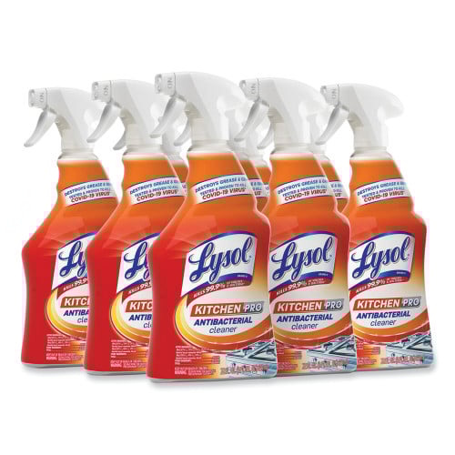 Lysol® Professional Kitchen Antibacterial Cleaner, Citrus Scent, 22 oz. Bottle, 9 Spray Bottles (79556)