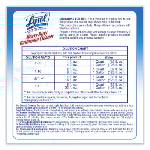 Lysol Disinfectant Heavy-Duty Bathroom Cleaner Concentrate, Lime, 1 gal Bottle (94201EA)