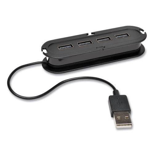 Tripp Lite USB 2.0 Ultra-Mini Compact Hub with Power Adapter, 4 Ports, Black (U222004R)