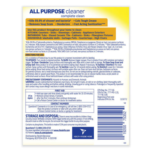 Lysol® All-Purpose Cleaner, Lemon Scent, 32 oz., 12 Spray Bottles (75352CT)