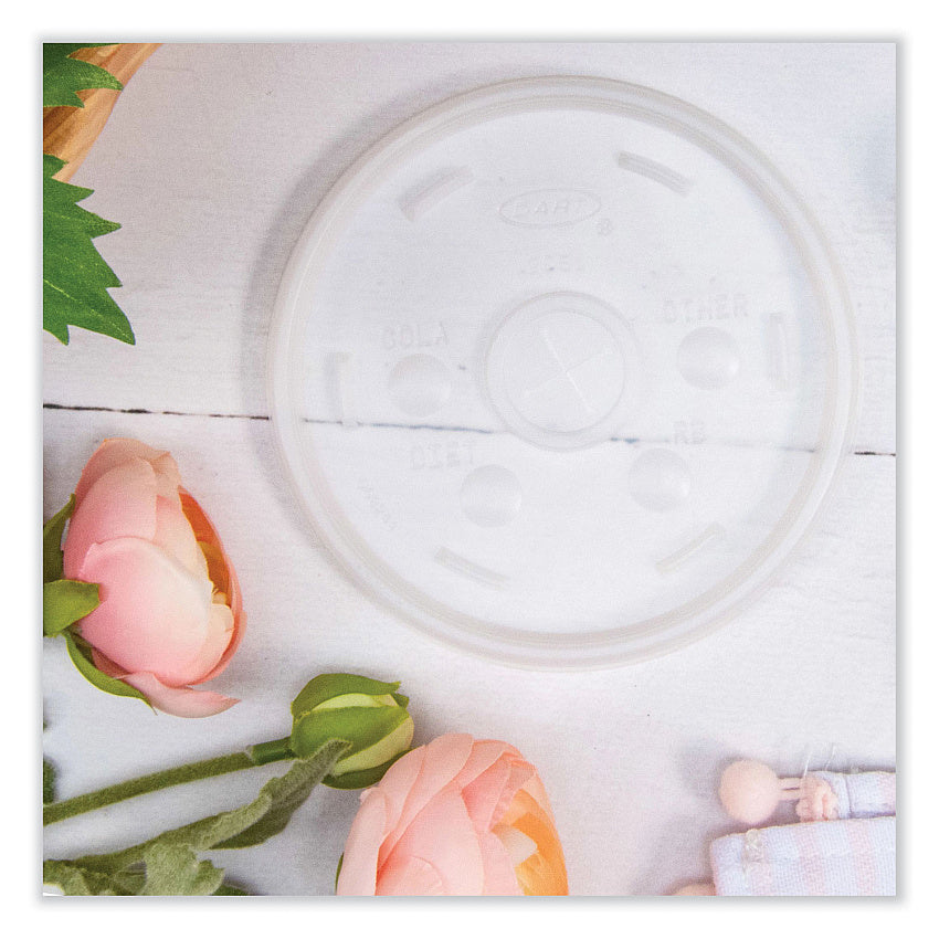 Dart Cold Cup Lids, Fits 8 to 32 oz Cups/Containers, Translucent, 100/Sleeve, 10 Sleeves/Carton (20SL)
