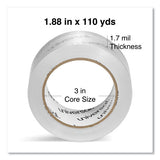 Universal Deluxe General-Purpose Acrylic Box Sealing Tape, 3" Core, 1.88" x 109 yds, Clear, 12/Pack (UNV66100)