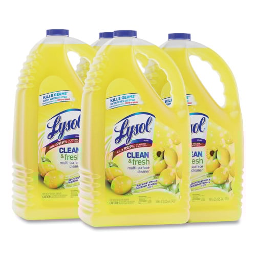 Lysol® Multi-Surface Disinfectant Cleaner, Lemon Scent, 144 oz. Bottle, 4 Bottles (77617)