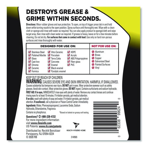 EASY-OFF Heavy Duty Cleaner Degreaser, 32 oz Spray Bottle, 6/Carton (99624)