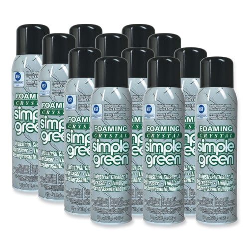 simple green Foaming Crystal Industrial Cleaner and Degreaser, 20 oz Aerosol Spray, 12/Carton (19010)