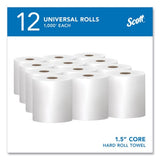 Scott Essential High Capacity Hard Roll Towels for Business, Absorbency Pockets, 1-Ply, 8" x 1,000 ft, 1.5" Core, White,12 Rolls/CT (01000)