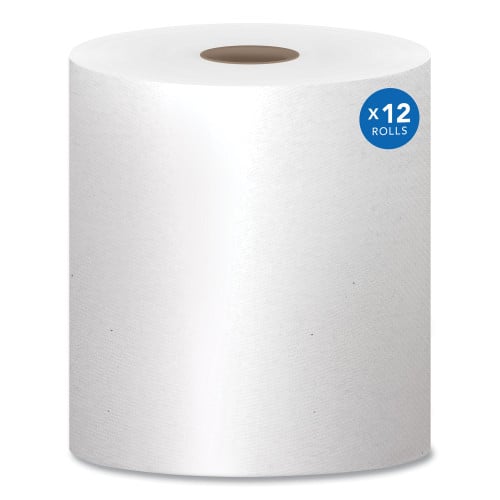 Scott Essential Hard Roll Towels for Business, Absorbency Pockets, 1-Ply, 8" x 800 ft, 1.5" Core, White, 12 Rolls/Carton (01040)