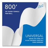 Scott Essential Hard Roll Towels for Business, Absorbency Pockets, 1-Ply, 8" x 800 ft, 1.5" Core, White, 12 Rolls/Carton (01040)