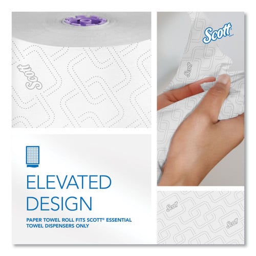 Scott Essential High Capacity Hard Roll Towel, 1-Ply, 8" x 950 ft, White, 6 Rolls/Carton (02001)