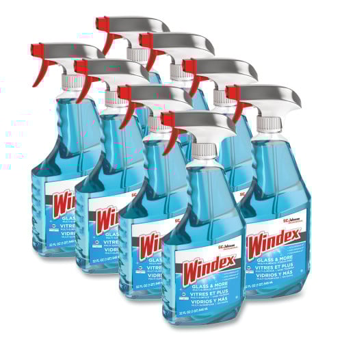 Windex® Ammonia-D Glass Cleaner, Fresh, 32 oz. Spray Bottle, 8 Bottles (322338)