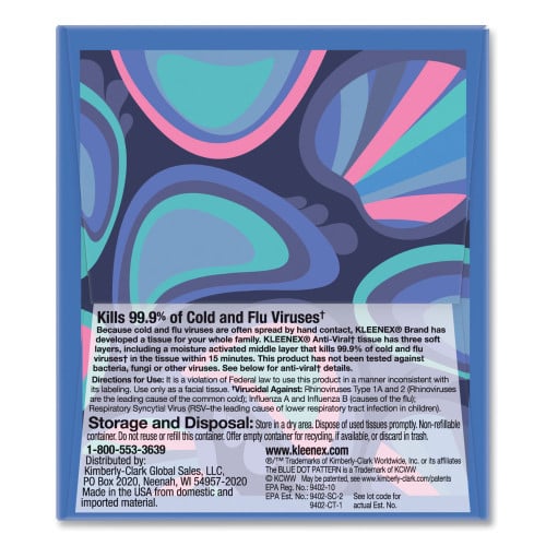 Kleenex® Anti-Viral Facial Tissue, 3-Ply, White, 55 Sheet Box, 27 Boxes (54505CT)