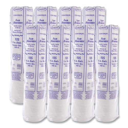 Dart Non-Laminated Foam Dinnerware, Bowl, 5 oz, White, 125/Pack, 8 Packs/Carton (5BWWC)