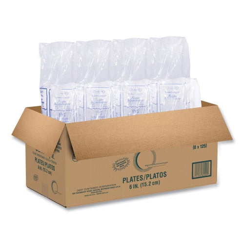 Dart Concorde Foam Plate, 6" dia, White, 1,000/Carton (6PWCR)