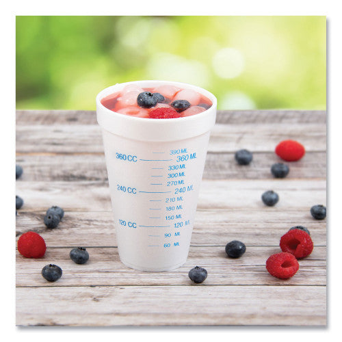 Dart Graduated Foam Medical Cups, 16 oz, White, 25/Pack, 40 Packs/Carton (16J16GRAD)