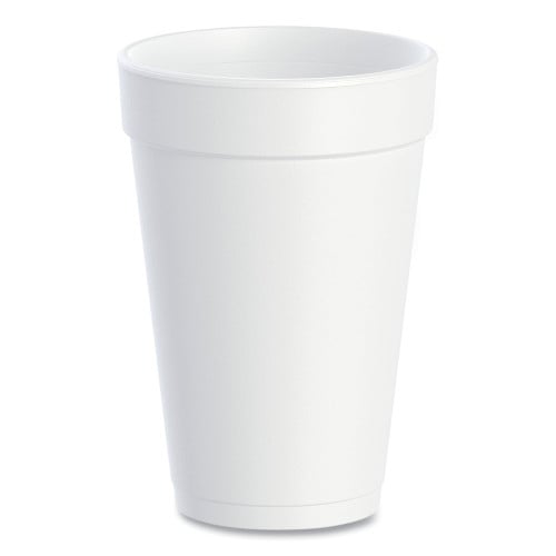 Dart Foam Drink Cups, 16 oz, White, 20/Bag, 25 Bags/Carton (16J165)