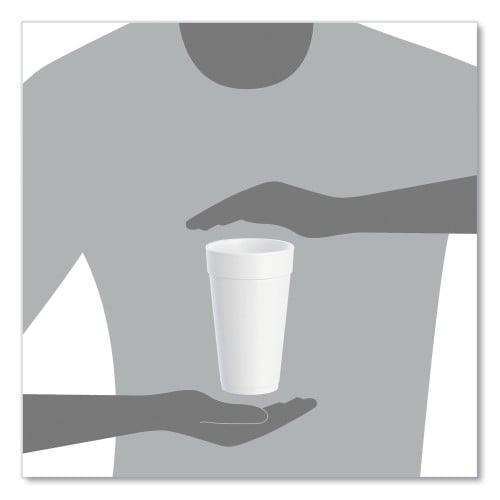 Dart Foam Drink Cups, 20 oz, White, 500/Carton (20J16)