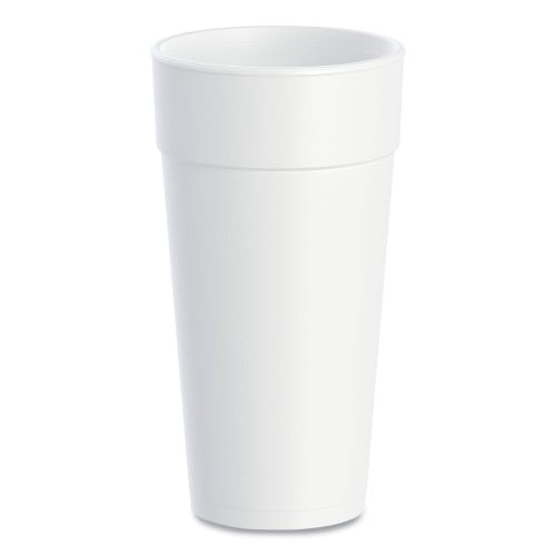 Dart Foam Drink Cups, Hot/Cold, 24 oz, White, 25/Bag, 20 Bags/Carton (24J16)