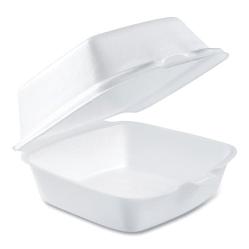 Dart Foam Hinged Lid Containers, 5.38 x 5.5 x 2.88, White, 500/Carton (50HT1)