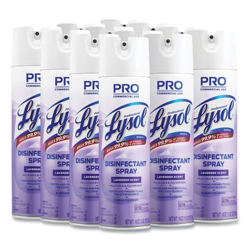 Lysol® Pro Disinfectant Spray, Lavender, 19 oz., 12 Cans (89097CT)