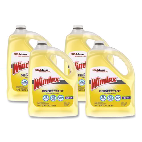 Windex® Multi-Surface Disinfectant Cleaner, Citrus, 1 Gal. Bottle, 4 Bottles (682265)