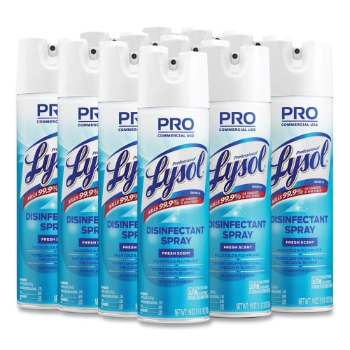 Lysol® Pro Disinfectant Spray, Fresh Scent, 12 Aerosol Cans (04675CT)