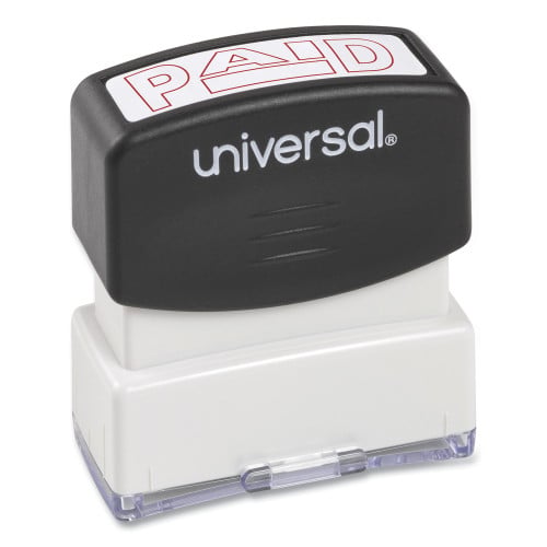 Universal Message Stamp, PAID, Pre-Inked One-Color, Red (UNV10062)