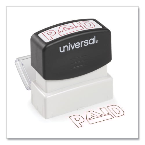 Universal Message Stamp, PAID, Pre-Inked One-Color, Red (UNV10062)