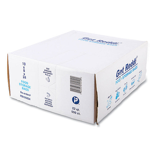 Inteplast Group Food Bags, 5.5 gal, 10" x 8" x 24", Clear, 500/Carton (PB100824)