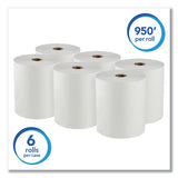 Scott Essential High Capacity Hard Roll Towels for Business, Absorbency Pockets, 1-Ply, 8" x 950 ft, 1.75" Core, White, 6 Rolls/CT (02000)