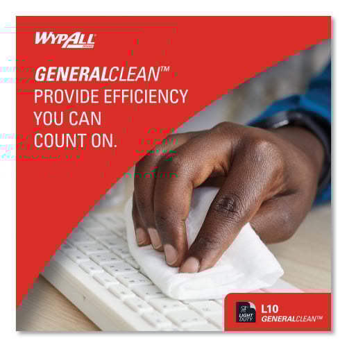 WypAll L10 Towels, POP-UP Box, 1-Ply, 9 x 10.5, White, 125/Box, 18 Boxes/Carton (05320)