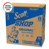 Scott Shop Towels, Standard Roll, 1-Ply, 9.4 x 11, Blue, 55/Roll, 30 Rolls/Carton (75130)
