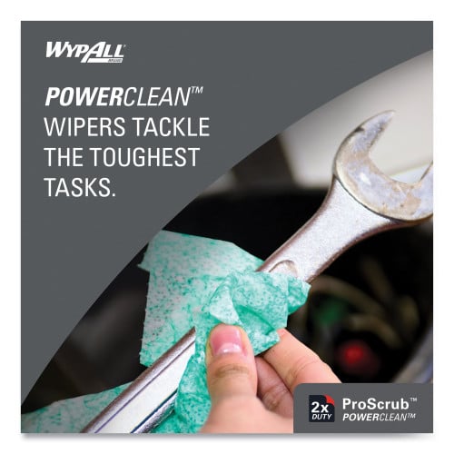 WypAll Power Clean ProScrub Pre-Saturated Wipes, 9.5 x 12, Citrus Scent, Green, 75/Bucket, 6 Buckets/Carton (91371CT)