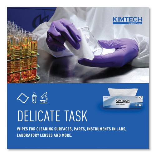 Kimtech Kimwipes Delicate Task Wipers, 2-Ply, 14.7 x 16.6, Unscented, White, 92/Box, 15 Boxes/Carton (34721)