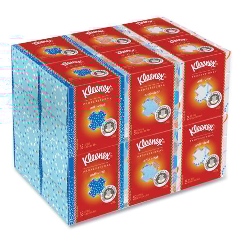 Kleenex® Boutique Anti-Viral Facial Tissue, 3-Ply, 60 Sheet Box, 12 Box Carton (21286CT)