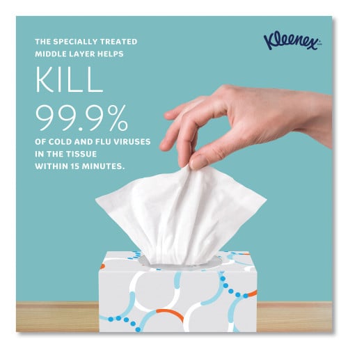 Kleenex® Boutique Anti-Viral Facial Tissue, 3-Ply, 60 Sheet Box, 12 Box Carton (21286CT)