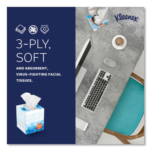 Kleenex® Boutique Anti-Viral Facial Tissue, 3-Ply, 60 Sheet Box, 12 Box Carton (21286CT)