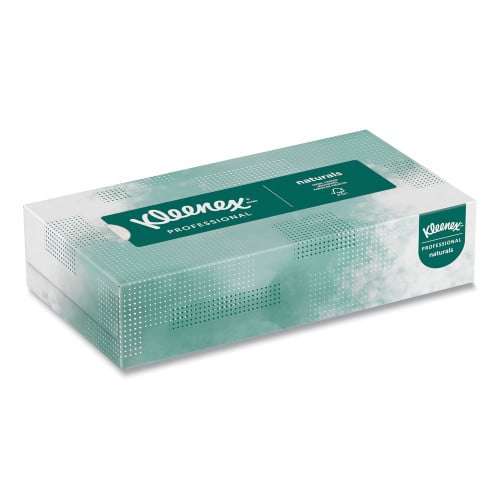 Kleenex Naturals Facial Tissue for Business, Flat Box, 2-Ply, White, 125 Sheets/Box, 48 Boxes/Carton (21601)