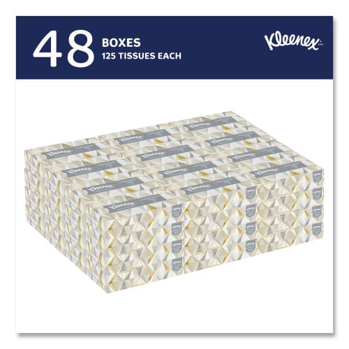 Kleenex White Facial Tissue for Business, 2-Ply, White, Pop-Up Box, 125 Sheets/Box, 48 Boxes/Carton (21606CT)