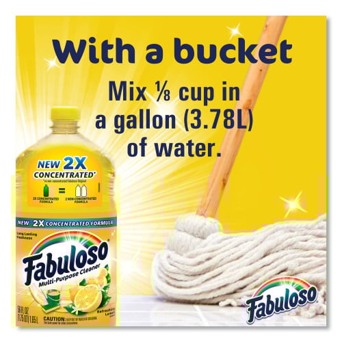 Fabuloso® Multi-Use Cleaner, Lemon Scent, 56 oz, 6 Bottles (MX06157CT)