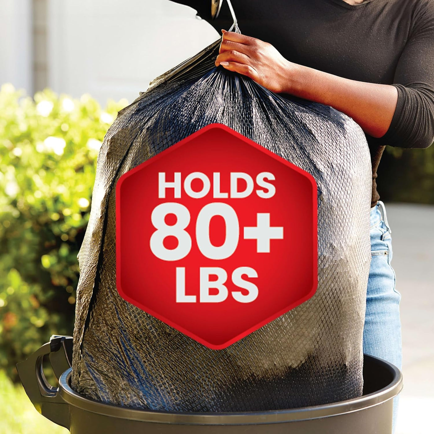 Glad Large 30 Gallon Trash Bags, Unscented Heavy Duty Garbage Bags, Forceflex with Drawstring, 50 Count (Packaging May Vary)