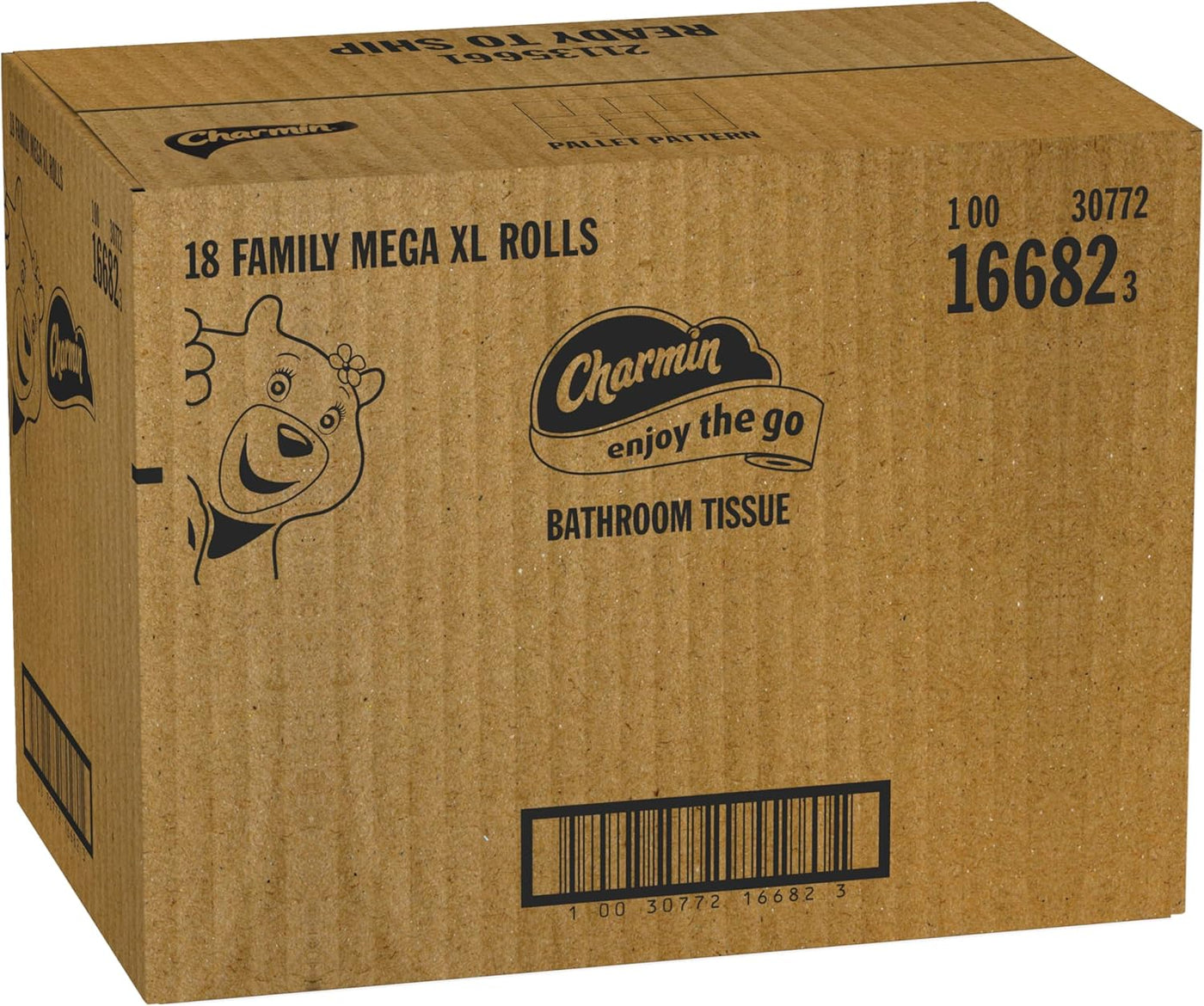 Charmin Toilet Paper Ultra Soft Cushiony Touch, 18 Family Mega XL Rolls = 126 Regular Rolls