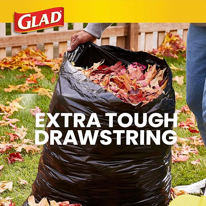 Glad Protection Series Large 30 Gallon Trash Bags, Unscented Heavy Duty Garbage Bags, with Drawstring, 70 Count (Packaging May Vary)