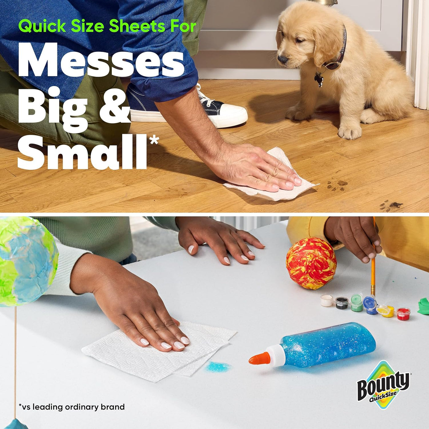 Bounty Quick-Size Paper Towels, White, 12 Family Triple Rolls = 40 Regular Rolls