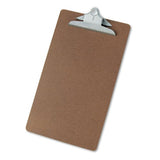 Universal Hardboard Clipboard, 1.25" Clip Capacity, Holds 8.5 x 14 Sheets, Brown (UNV40305)