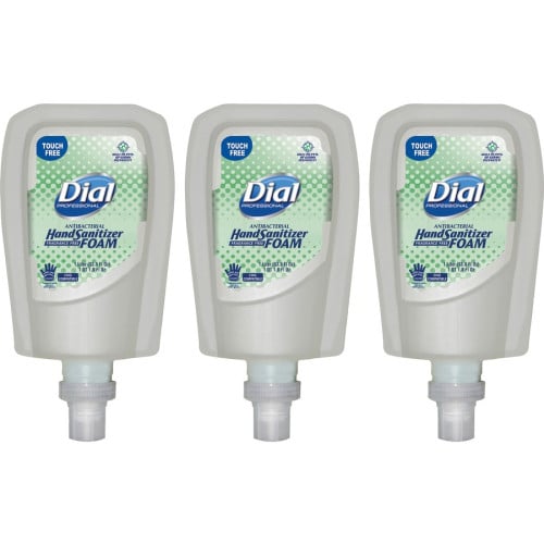Dial Hand Sanitizer Foam Refill 1.06 quart - Touchless Dispenser - Kill Germs - Hand - Moisturizing - Clear - Non-drying, Dye-free - 3 / Carton (16694)