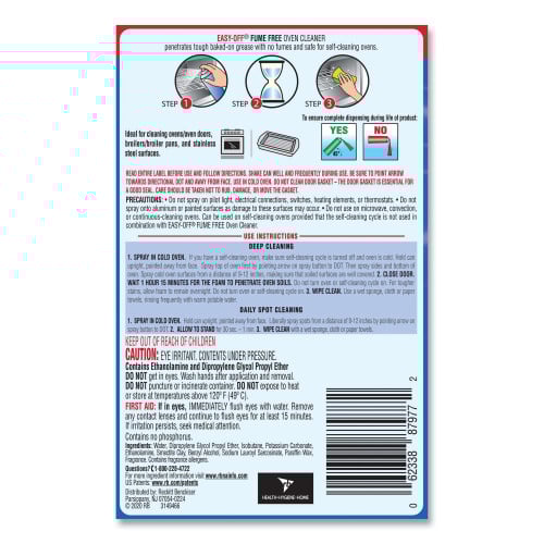 EASY-OFF Fume-Free Oven Cleaner, Lemon Scent 14.5 oz Aerosol Spray, 12/Carton (87977CT)