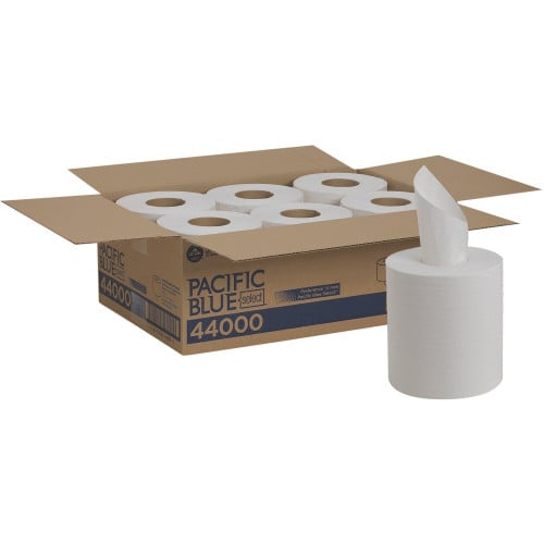 Georgia Pacific Professional Pacific Blue Select 2-Ply Center-Pull Perf Wipers, 2-Ply, 8.25 x 12, White, 520/Roll, 6 Rolls/Carton (44000)