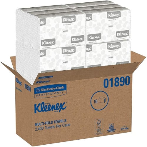 Kleenex® Multifold Paper Towels, 1-Ply, White, 2400 Towels (01890)